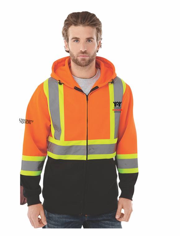 Student Housing Full Zip Hi Vis Hoodie