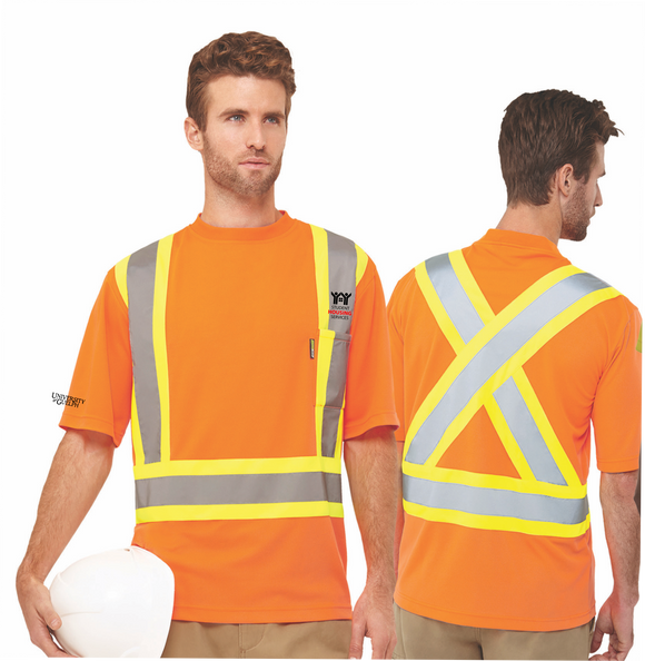 Student Housing Polyester Mesh Hi Vis Tshirt