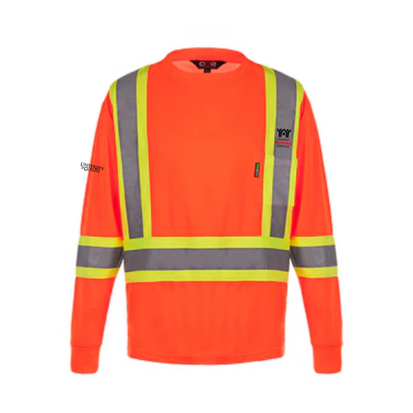 Student Housing Polyester Mesh Hi Vis Long Sleeve Tshirt