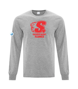 Sacred Heart Adult Long Sleeve Cotton T-shirt