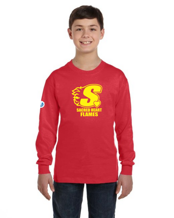 Sacred Heart Youth Long Sleeve Cotton T-shirt