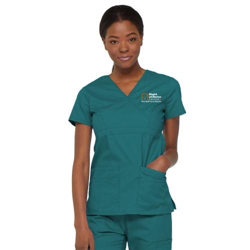 Right at Home Canada Jr. Fit Mock Wrap Scrub Top