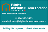 Right at Home Canada Business Card Magnet- Franchise Personalized