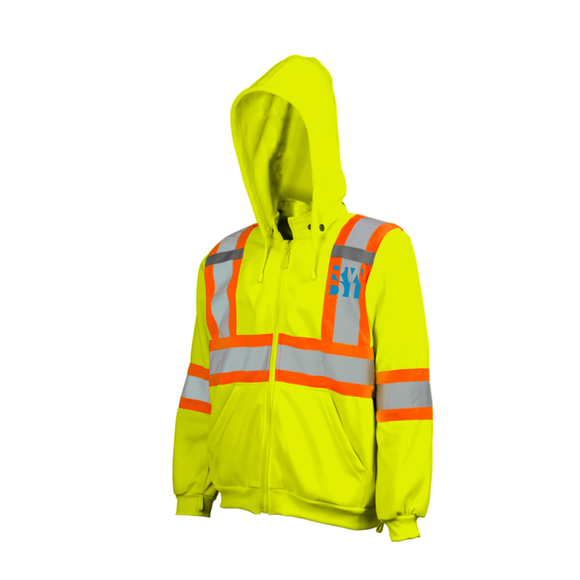 RWDI Hi Vis Full Zip Hooded Sweatshirt